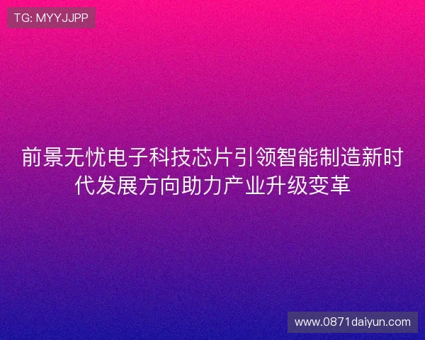 前景无忧电子科技芯片引领智能制造新时代发展方向助力产业升级变革